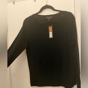 Black, 100% merino wool sweater, size medium
